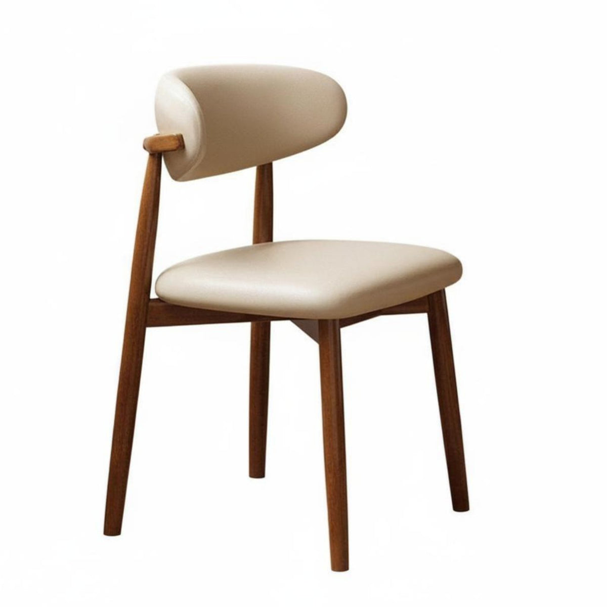 Solid Wood Legs Upholstered Curved Back Chair Century-Century Modern Design Household Furniture Stable Support Indoor Seating Ergonomic Design for Business Owners, Interior Decorators, Dining Room, Restaurant, Kitchen, Reading Nook