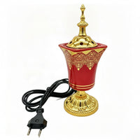 Electric Scent Warmer Electric Ceramic Scent Warmer with Perforated Metal Lid Tabletop for Home, Meditation, Prayer