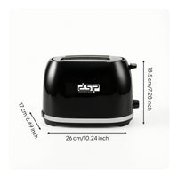Two-Slice Toaster Non-Slip Toaster with Crumb Tray Adjustable Easy to Clean for Kitchen, Small Apartments
