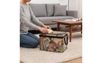 Transparent Clear Plastic Storage Box Reinforced Edges Zippered Storage Box Carry Handles Household Organizer for Shelf, Floor, Window Seat
