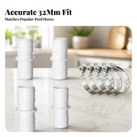 2 Pieces Plumbing Part Stainless Steel Ribbed Plastic Hose Barb Fitting