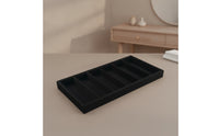 6-Compartment Jewelry Organizer Tray Flocked Jewelry Tray with Compartments Divided Drawer Insert Rectangular for Women, Collectors, Dresser, Vanity, Boutique