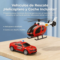 Vehicle Toys, Transport Truck with Toy Helicopter, Toy Cars for Kids 4-6 Years Old, Interactive Simulation Game