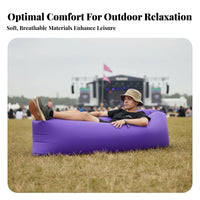 Foldable Wind-Filled Sleeper Bag Lightweight inflatable sofa No Pump Needed Inflatable Lounger Waterproof for eventand proceeders, Beachand proceeders, Music events, Camping, Beach, by the pool