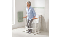 Toilet Support Rail with Arms Height Adjustable Toilet Frame with Handles Freestanding Handrail for, Handicapped, Washroom