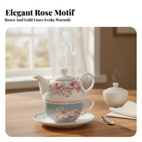 Tea for Single Set Gift Box Included Personal Tea Set Elegant Design for Office