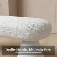 Soft Texture Boucle Textile Footrest Multi-Functional Capsule-Shaped Bench Versatile Long Ottoman Modern Design for Business Owners, Interior Decorators, Entryway, Clothing Boutique, Bedroom, Living Room