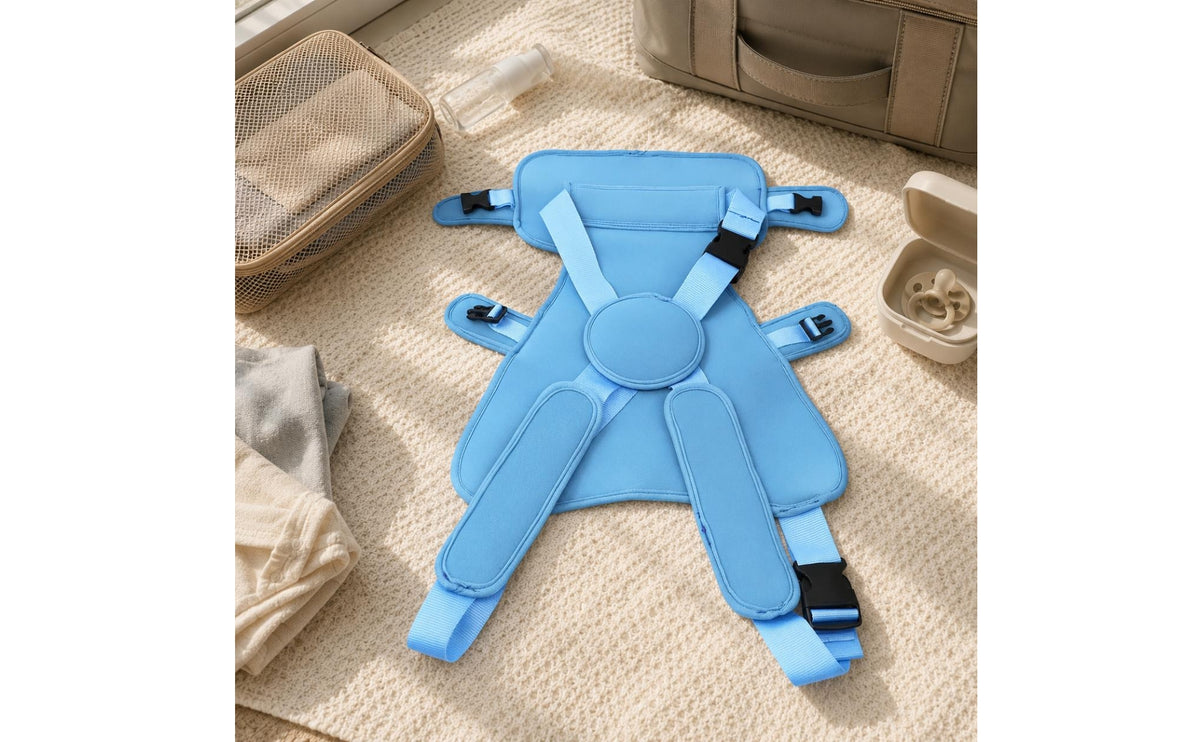 Harness-Type Baby Swimming Shoulder Carrier Diving Material Water Baby Carrier Plastic Buckles Blue for Babies, Infants