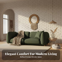 Nordic design bulbous Sectional Wabi-Sabi Aesthetic 7-Seater U-Shaped Sectional plumpLike Comfort Living Room Furniture plump pads for Young Adults, Guesthouse Owners, Interior Designers, Apartment, Studio, Home leisure Space