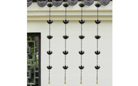 Floral Rain Chain Rust-Resistant Decorative Drainage Chain Elegant Design Garden Decor for Patio, Outdoor