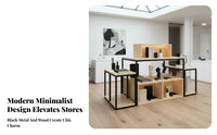 Steel and Lumber Outlet Rack Thickened Board Retail Island Display Table Heavy Duty Multi-Level Merchandise Stand for Retailers, Shopkeepers