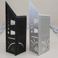 Aluminum Alloy 90 Degree Square Ruler Etched Scale 45 Degree Ruler Multifunction Layout Tool Slotted Cutouts for Drawing Work