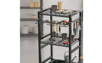 Garden Tool Organizer Heavy-Duty Tool Storage Rack with Hooks Multi-Tier Broom and Holder for Gardeners, Homeowners