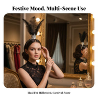 Crystal Feather Headdress Sparkling Crystal S Gothic Feather Crown Costume Accessory Large Feathers Headwear Adjustable