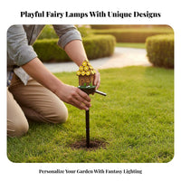Sun-Powered Garden Stake Light Waterproof Polyresin Home Lawn Lamp Weather Resistant Fairy Garden Stake Light for Homeowners, Gardeners, Pathway, Yard