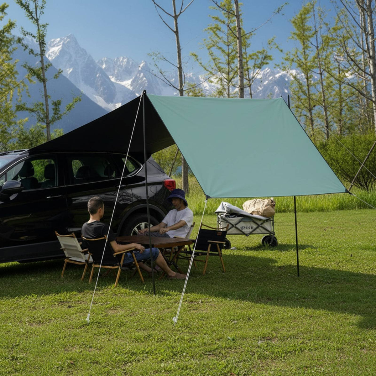 Protection Vehicle Sunshade Tarp Portable Car Side Awning Easy Setup for Campers, Beach