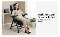 Two-PurposeUse Design Convertible Lounger Fully Reclining Convertible Armchair Bed Adjustable Backrest Recliner Space-Saving for Office Workers, Apartment Dwellers, Homeowners, Restping, Dorm Room, Bedroom