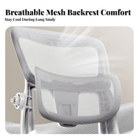 Lumbar Support Ergonomic Student Chair Adjustable Height Ergonomic Mesh Rolling Chair Breathable Backrest Seating Swivel Base for Teenagers, Students, Study Room, Bedroom, Home Office
