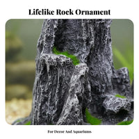 Fish Tank Rockery Realistic Design Artificial Boulder Sculpture Resin Mountain Sculpture for Bonsai Decoration, Terrarium