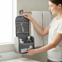 Hanging Toiletry Bag Multiple Compartments Hanging Cosmetic Case Reinforced Carry Grip Travel Makeup Organizer for Women, Journeyers, Washroom
