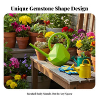 Diamond Shaped Watering Can Comfortable Handle 1.5L Watering Pot Lightweight Long Spout Water Can for Kids, Gardeners, Balcony, Garden, Indoor