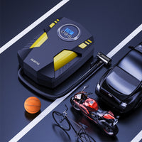 Portable Air Compressor with Pressure Gauge 12V Tire Inflator with LED Light Tire Inflator Compact Car Air Pump Lightweight