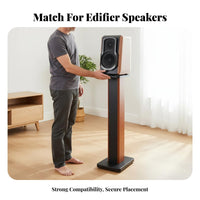 2 Pieces Sturdy Construction Floor Speaker Stand Heavy Duty Wooden Speaker Stand Anti-Slip Pads Studio Monitor Floor Stands Shock Absorbing for Audiophiles, Home Theater Enthusiasts, Listening Room
