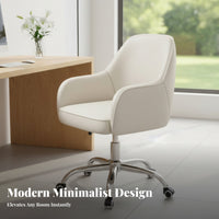 Adjustable Height Armless caster Chair Minimalist Design Task Seat 360-Degree pivot Office Furniture Wheeled Base for Students, Women, Teens, Study Room, Dormitory, Small Spaces, Vanity Table