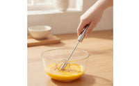 Stainless Steel Rotating Push Whisk Handheld Semi-Automatic Whisk Rust-Resistant Egg Beater Long-Lasting for Bakers, Baking