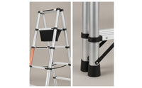 Foldable Telescopic Ladder Aluminum A-Shaped Ladder Heavy Duty Extendable for Home Repairs, Ceiling Work