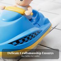 No Batteries Needed Wind-up Jet Ski Toy Child-Sized Design Clockwork Jet Ski Rounded Edges for Toddlers, Babies, Bathtub, Bathroom, Pool