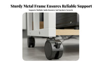 With Lockable Wheels High-Fidelity Equipment Rack Heavy Duty Multi-Tier Amplifier Stand Stable and Long-Lasting Rolling Audio Component Rack Easy to Assemble for Audiophiles, Home Theater, Living Room, Study