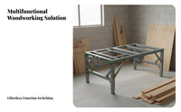 Foldable Design Folding Woodworking Table Heavy Duty Multifunctional Saw Table Stable Frame Portable Saw Workbench for Woodworkers, DIY Enthusiasts, Construction Workers, Job Site, Home Improvement, Garage