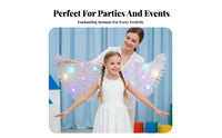 illuminateing Effect light-emitting diode winged appendages Colorful Lights illuminated attachment Battery Powered Costume Accessory Multiple blinking Modes for Girls, Kids, Dancers, Halloween, celebrations, Stage Performance, Parties