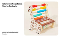 Wooden Counting Toy Cutout Side Panels Preschool Learning Giraffe Abacus Kids Math Toy for Children