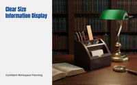 Wooden Business Card Holder, Multifunctional Pen Organizer, Desktop Office Storage, Minimalist Study Accessory