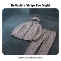 Motorcycle Rain Suit Unisex Rain Jacket and Pants Set Reflective Full Body Waterproof Suit for Delivery Riders, Commuting, Outdoor Activities