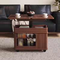 Lift-Top Rolling Storage Table Rotating Tabletop Household Furniture for Bedroom