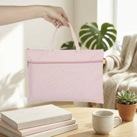 Zippered File Bag Double-Compartment File Bag with Carry Handle A4 Document Holder Portable Zipper Pouch with Handle Slim