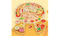 Pizza Board with Toppings Interactive Wooden Pizza Toy Educational Playset for Kids, Preschoolers
