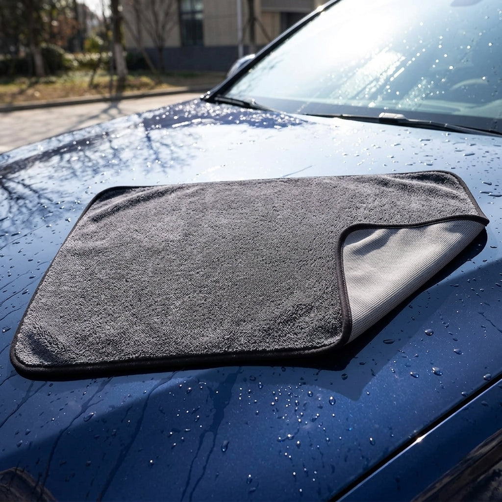 Microfibre Cloths Small Braid Weave Car Drying Towel, Super-Absorbent Microfiber Cloths for Detailing, No-Shed Bound Border Cleaning