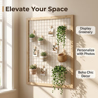 Wall Mounted Wooden Plant Shelf, Rustic Square Wall Planter for Balcony & Liv Room, Small Space Home Decor Shelf