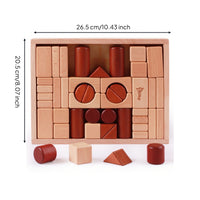 Wooden Building Blocks Beech Wood Stacking Block Puzzle Geometric Shape Sorter Set for Children