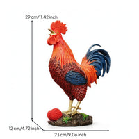 Cockerel Figurine Cockerel Statue Multicolor for Homeowners, Collectors, Home Decor, Display Cabinet, Housewarming