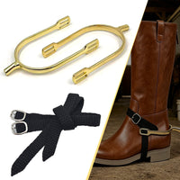 Alloy Spurs with Straps for Equestrian Riding