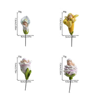 4 Pieces Resin Fairy Figurines with Stake Decorative Plant Stakes with Fairy Figures Whimsical Resin Plant Stakes for Enclosed Glass Gardens