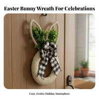Easter Hare Wreath Handmade Look Easter Hare Door Hanger Rustic Vernal Season Wall Decor Lightweight Holiday Decoration Easy To