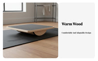 Wooden Balance Board Wood Construction Square Rocker Board Improves Stability and Coordination Core Strength for Home Gym, Office