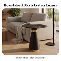 Light Luxury Aesthetic Houndstooth Armchair Modern Design Upholstered Accent Chair Patterned Fabric Lounge Seating Comfortable Backrest for Interior Designers, Business Owners, Hotel Lobby, Reception Area, Living Room, perusing alcove