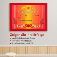 Self-adhesive magnetic frame, modern information frame for shop, office & door, double-sided, portrait or landscape format, certificate frame